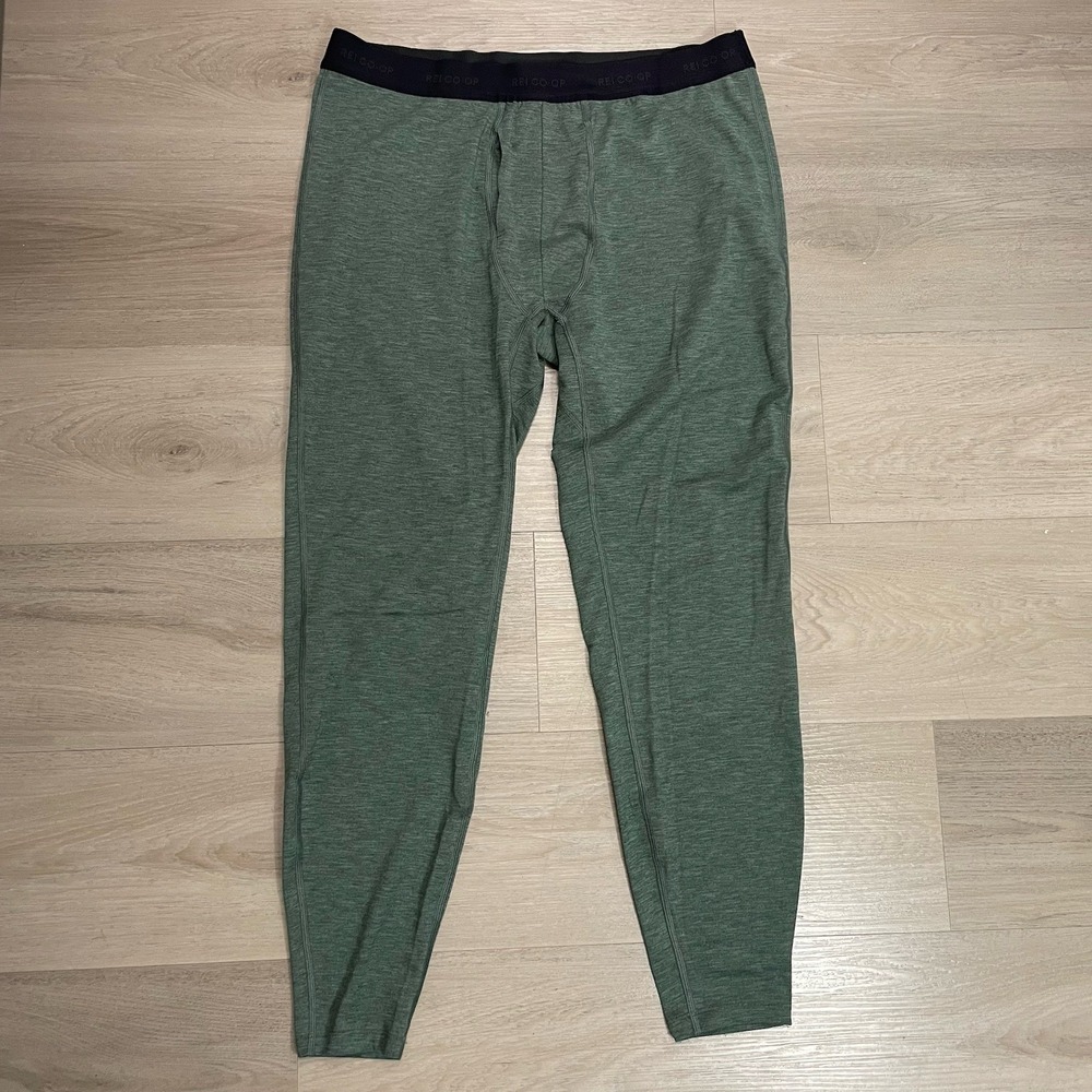 Rei Co-Op Base Layer Pants Mens Large Green Pants Hike Outdoors Leggings Camping